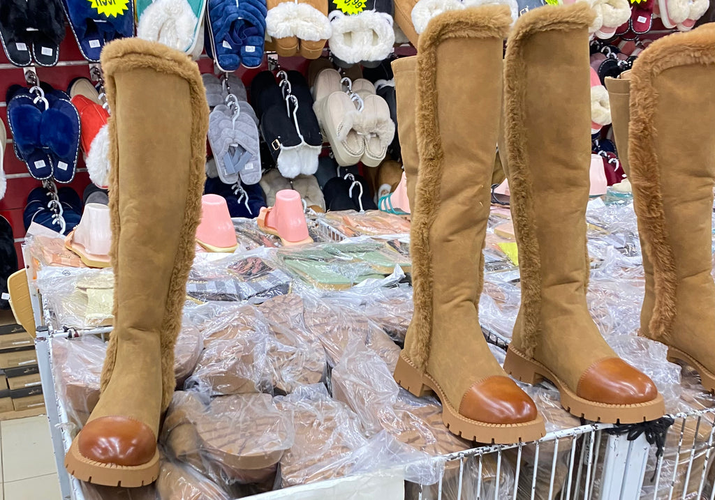 Brown female winter boots