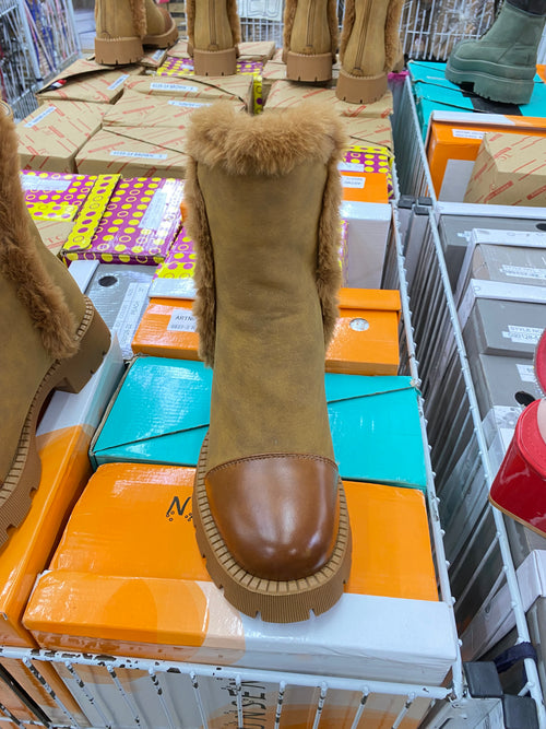 Brown female winter boots