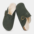 Fuzzy Suede Clogs Green